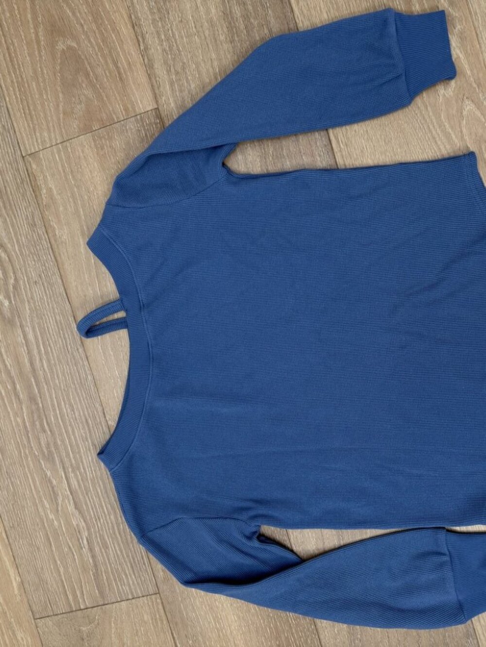 Abercrombie Kids Blue Waffle Knit Long Sleeve Top - 13/14